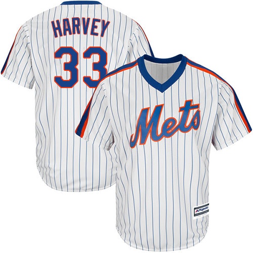 Mets #33 Matt Harvey White(Blue Strip) Alternate Cool Base Stitched Youth MLB Jersey